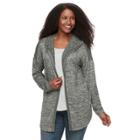 Plus Size Sonoma Goods For Life&trade; Hooded Cardigan, Women's, Size: 3xl, Med Green