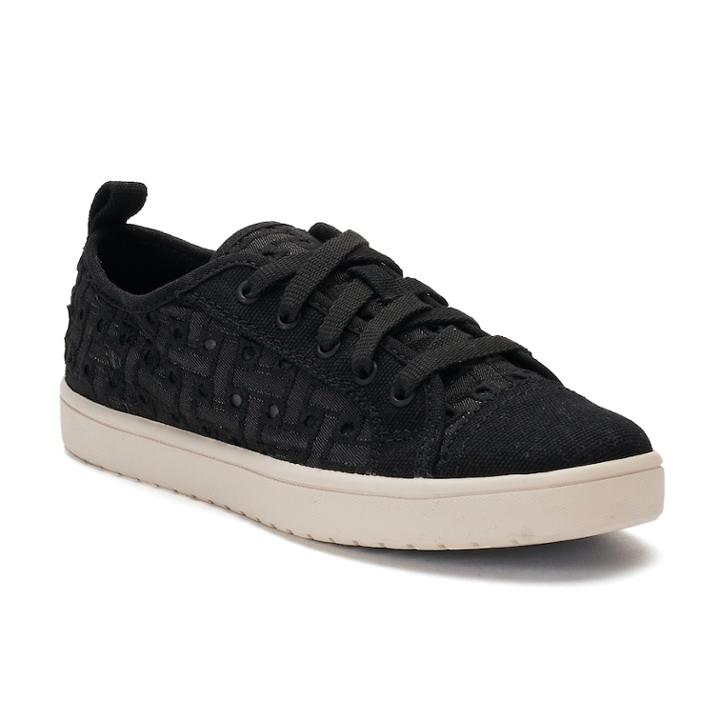 Koolaburra By Ugg Kellen Low Lace Denim Girls' Sneakers, Size: 3, Black