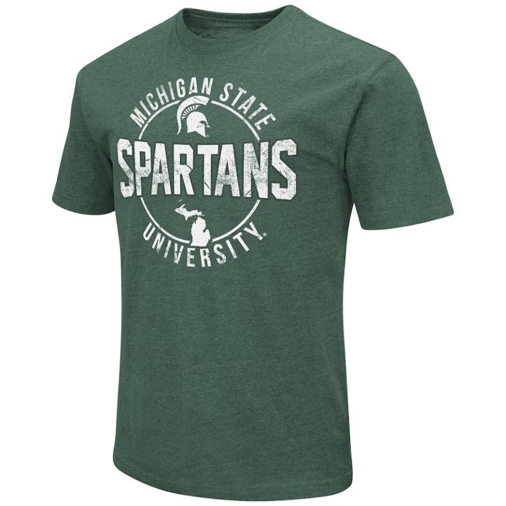 Men's Michigan State Spartans Game Day Tee, Size: Small, Dark Green
