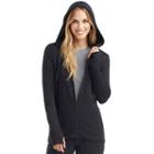 Women's Cuddl Duds Comfortwear Full-zip Hoodie, Size: Xsml Av/rg, Black