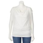 Juniors' Plus Size Heartsoul Draped Lace Top, Girl's, Size: 1xl, Natural