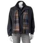 Men's Towne Wool-blend Hipster Jacket With Plaid Scarf, Size: Xxl, Grey Other