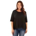 Juniors' Plus Size Wallflower Lace Hem Swing Tee, Teens, Size: 1xl, Grey Other