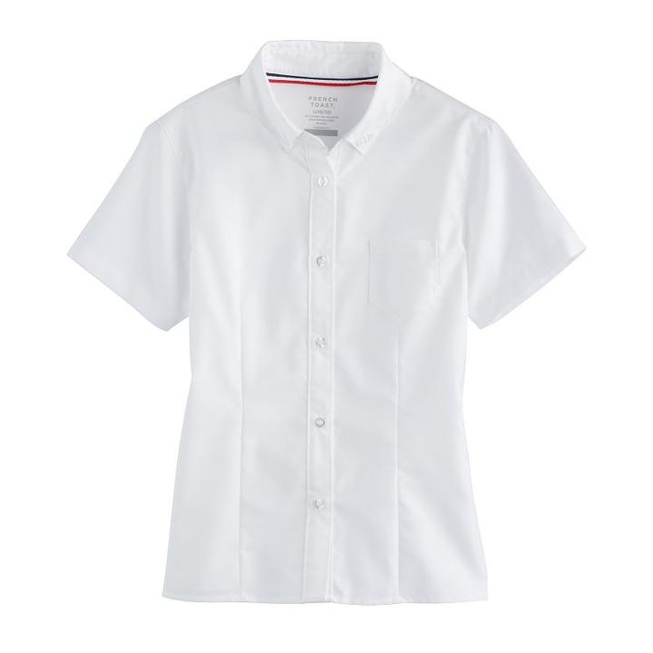 Girls 4-20 & Plus Size French Toast Short Sleeve Oxford Shirt, Size: 8, White