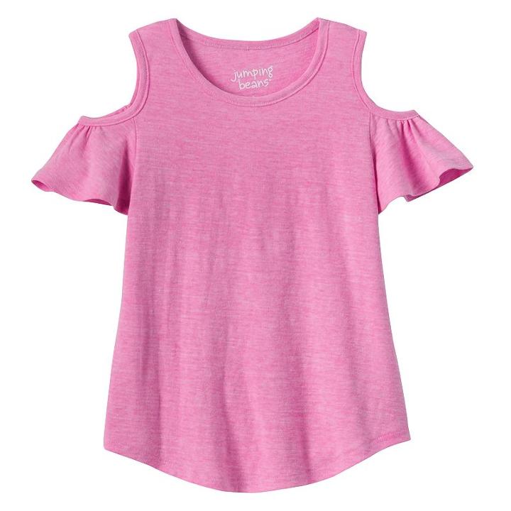 Girls 4-10 Jumping Beans&reg; Cold Shoulder Top, Girl's, Size: 10, Brt Pink
