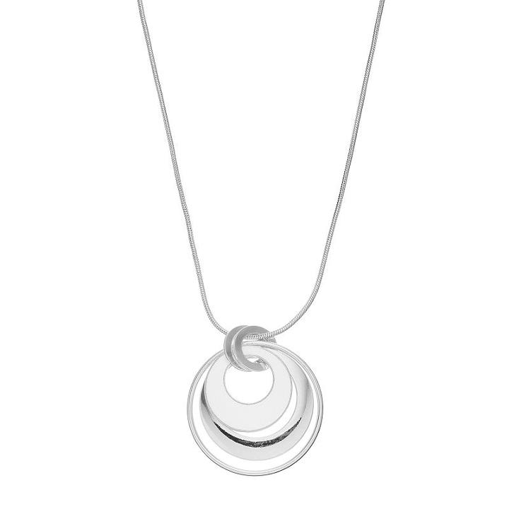 Circle Link Pendant Necklace, Women's, Natural