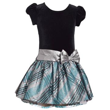 Girls 4-6x Jessica Ann Short Sleeve Velvet Dress, Size: 5, Turquoise/blue (turq/aqua)