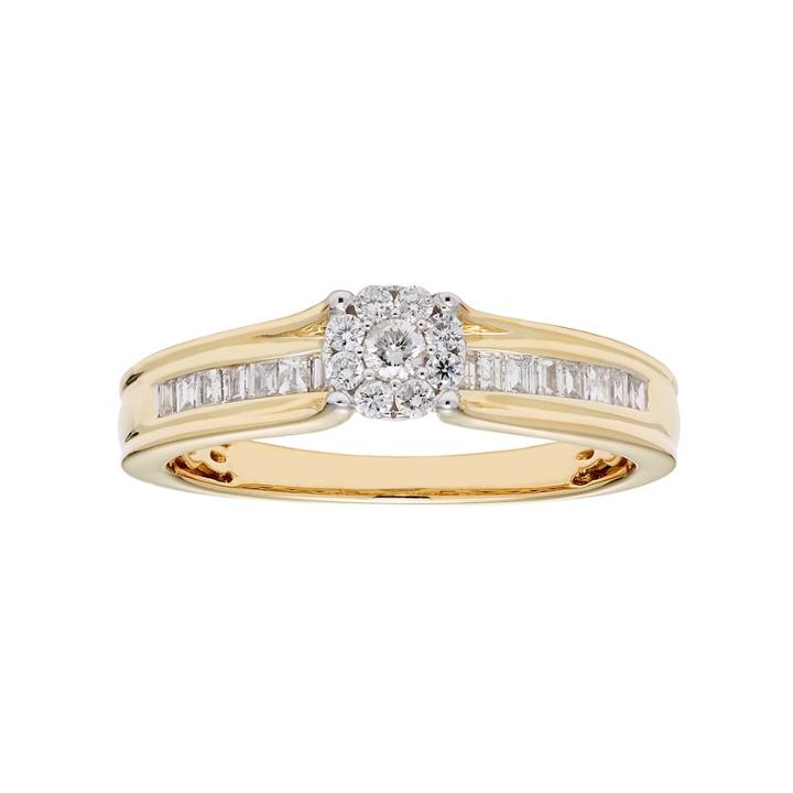 Lovemark 10k Gold 1/3 Carat T.w. Diamond Cluster Ring, Women's, Size: 7, White
