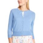 Petite Chaps Button-front Cardigan, Women's, Size: L Petite, Blue