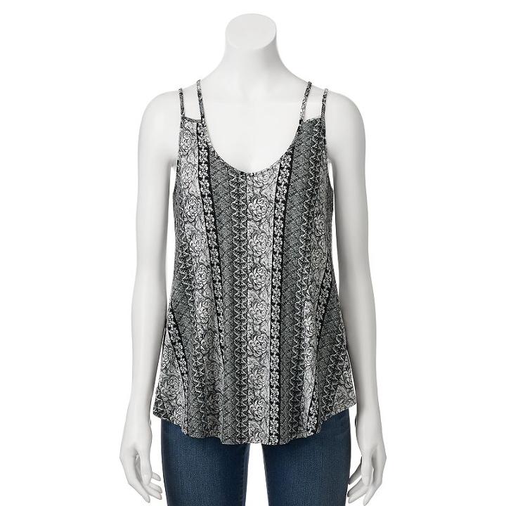 Juniors' Pink Republic Strappy Swing Camisole, Girl's, Size: Medium, Light Grey