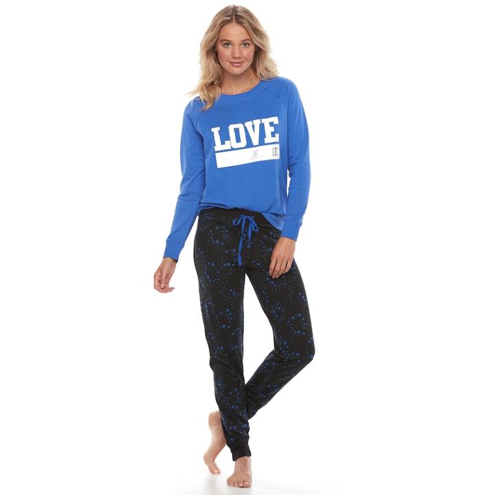 Juniors' So&reg; Knit Raglan Jogger Set, Teens, Size: Xs Short, Blue