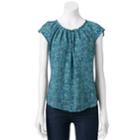 Women's Lc Lauren Conrad Love, Lauren Pleated Top, Size: Xxl, Blue