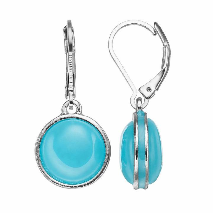 Napier Circle Drop Earrings, Women's, Turq/aqua