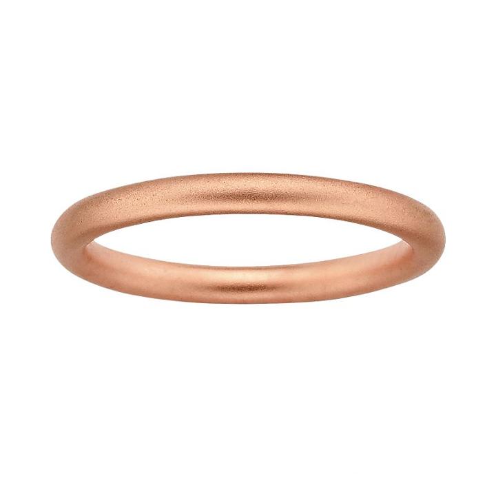 Stacks And Stones 18k Rose Gold Over Silver Satin Finish Stack Ring, Women's, Size: 6, Pink