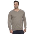 Big & Tall Croft & Barrow&reg; True Comfort Classic-fit Easy-care V-neck Sweater, Men's, Size: 3xl Tall, Med Brown
