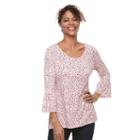 Women's Croft & Barrow&reg; Bell Sleeve Peasant Top, Size: Large, Med Orange