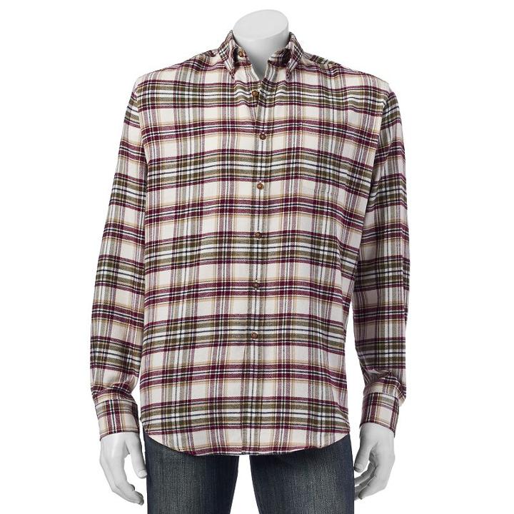 Big & Tall Croft & Barrow&reg; Classic-fit Plaid Flannel Button-down Shirt, Men's, Size: Xxl Tall, Dark Red
