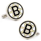 Boston Bruins Rhodium-plated Cuff Links, Men's, Multicolor