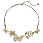 Lc Lauren Conrad Butterfly, Flower & Leaf Cord Necklace, Women's, Gold