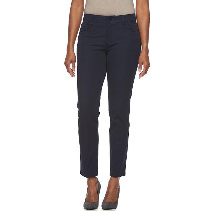 Petite Croft & Barrow&reg; Power-stretch Dress Pants, Women's, Size: 16 Petite, Blue (navy)