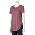 Juniors' Mudd&reg; Shirttail Short Sleeve Tee, Girl's, Size: Large, Dark Red