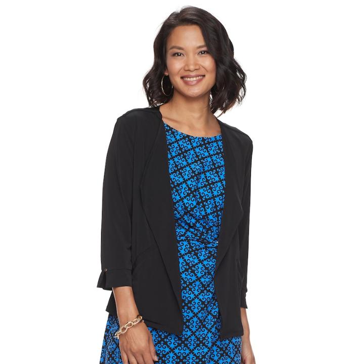 Women's Dana Buchman Flyaway Blazer, Size: Xl, Black