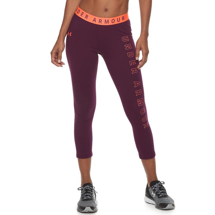 Women's Under Armour Favorite Graphic Capri Leggings, Size: Large, Purple