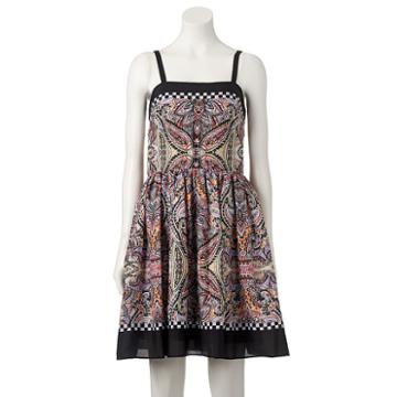 Women's M By Maia Paisley Fit & Flare Dress, Size: 8 - Regular, Oxford