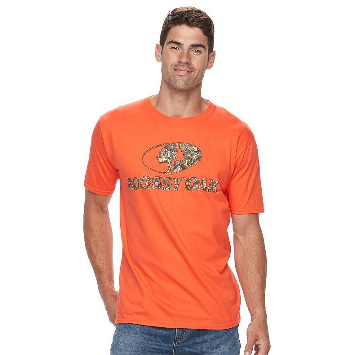 Men's Mossy Oak Logo Tee, Size: Large, Orange