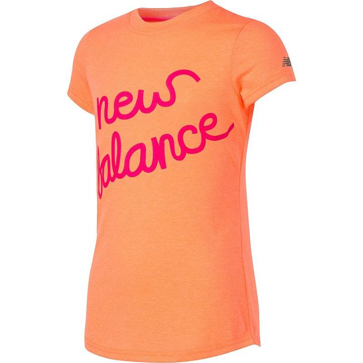 Girls 7-16 New Balance Short Sleeve Athletic Graphic Tee, Size: 7-8, Med Orange