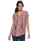 Women's Sonoma Goods For Life&trade; Pintuck Tee, Size: Xl, Dark Red