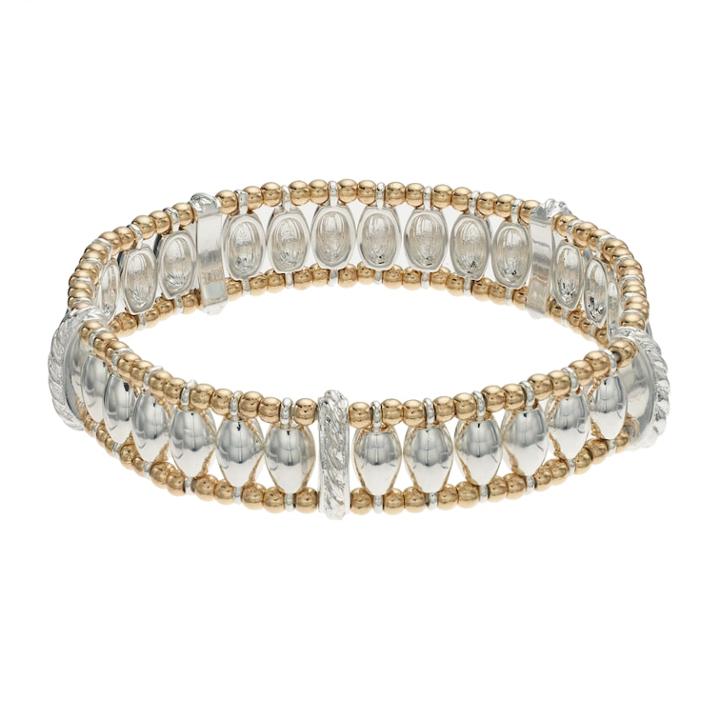 Napier Two Tone Beaded Stretch Bracelet, Women's, Multicolor
