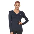 Women's Fila Sport&reg; Essential V-neck Long Sleeve Tee, Size: Medium, Blue (navy)