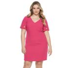 Plus Size Chaya Grommet Shift Dress, Women's, Size: 24 W, Med Pink