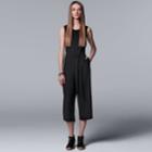 Women's Simply Vera Vera Wang Crop Wide-leg Jumpsuit, Size: Xs, Black