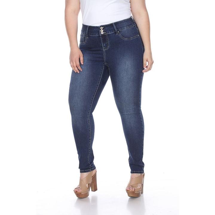 Plus Size White Mark Super Stretch Denim Jeans, Women's, Size: 14 W, Blue