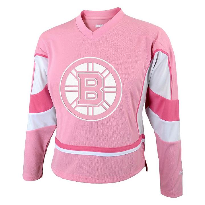 Girls 7-16 Reebok Boston Bruins Fashion Jersey, Girl's, Size: L(14), Pink