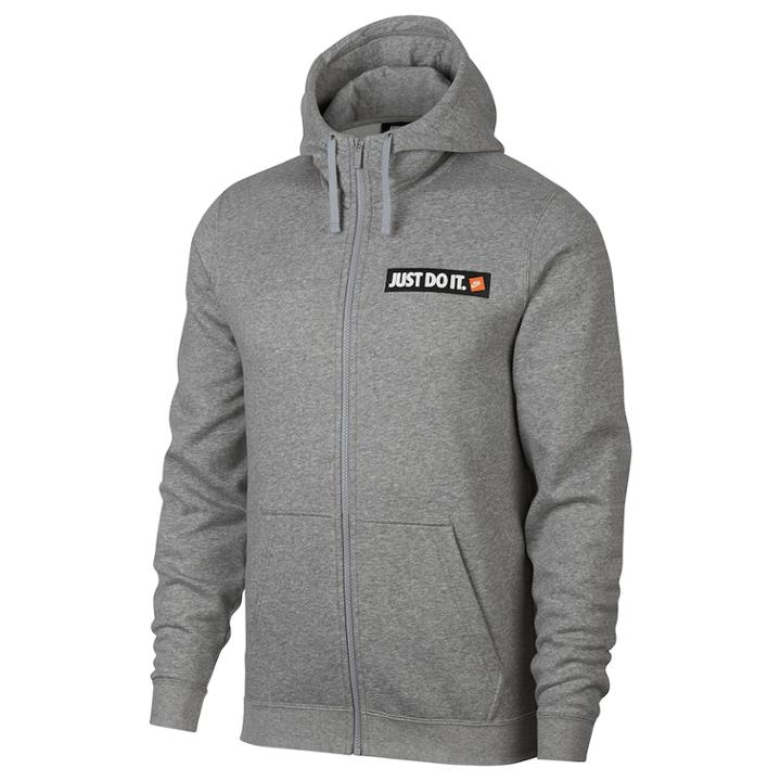 Men's Nike Fleece Full-zip Hoodie, Size: Small, Grey