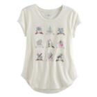 Girls 7-16 So&reg; Rolled Cuff Graphic Tee, Size: 14, White Oth