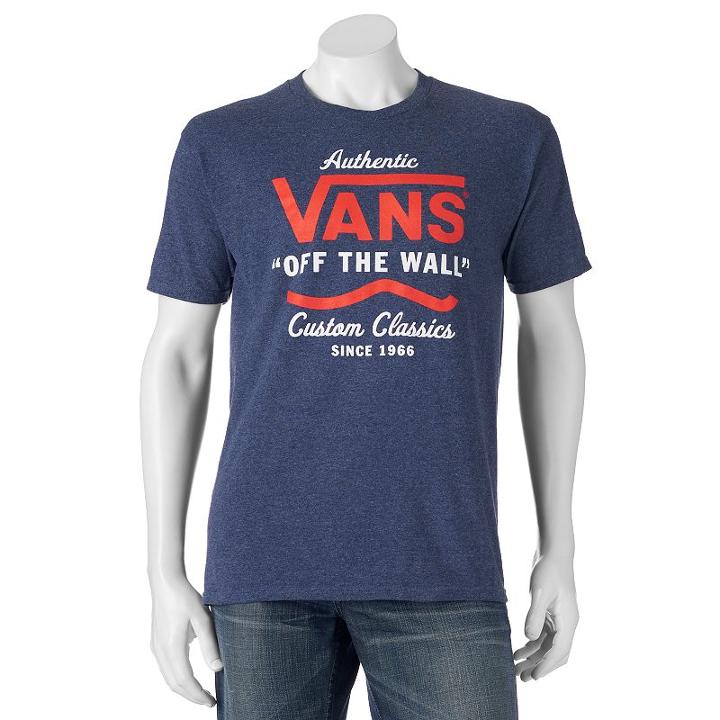 Men's Vans Wave Logo Tee, Size: Large, Blue (navy)