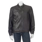 Men's Dockers Faux-leather Classic Racer Jacket, Size: Xl, Dark Brown