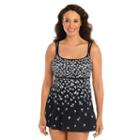Women's Great Lengths Hanami Hip Minimizer Floral Swimdress, Size: 12, Turquoise/blue (turq/aqua)