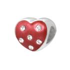 Individuality Beads Sterling Silver Crystal Heart Bead, Women's, Red