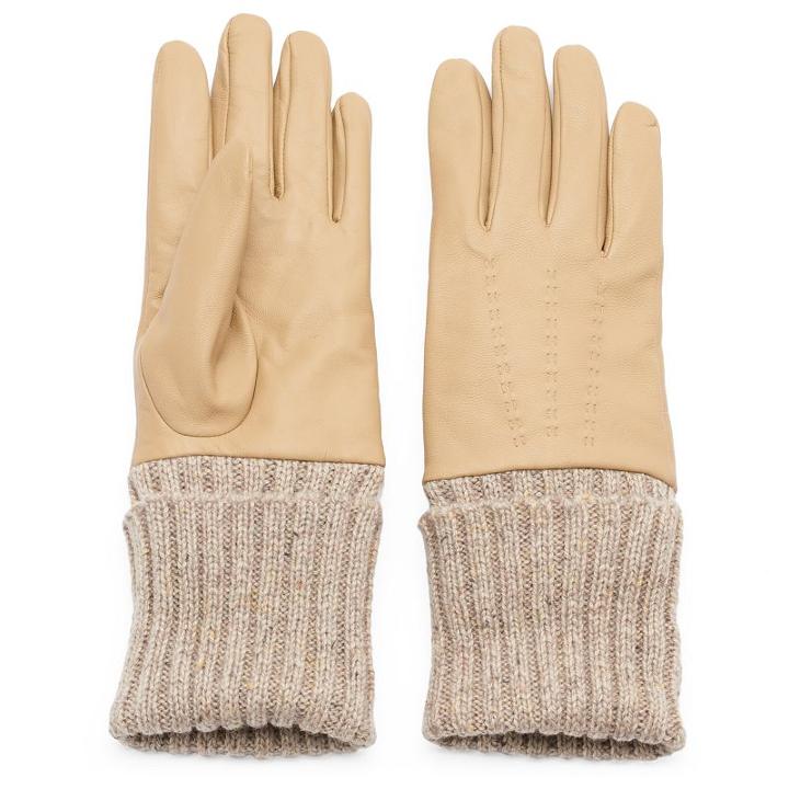 Women's Igloos Cable-knit Leather Gloves, Size: S-m, Beige Oth