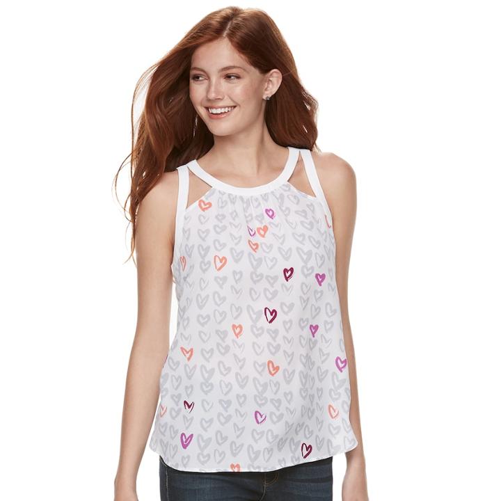 Juniors' Candie's&reg; Halter Cutout Top, Teens, Size: Medium, White