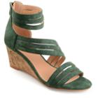 Journee Collection Loki Women's Wedge Sandals, Size: Medium (7.5), Green