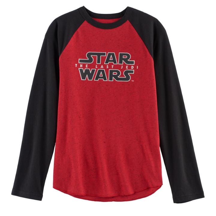 Boys 8-20 Star Wars: Episode Viii The Last Jedi Raglan Tee, Size: Small, Med Red