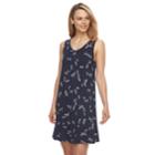 Women's Apt. 9&reg; Printed V-neck Chemise, Size: Large, Drk Purple