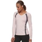 Women's Fila Sport&reg; Basic V-neck Long Sleeve Tee, Size: Large, Light Pink