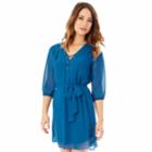 Juniors' Iz Byer Lace-up Shirtdress, Teens, Size: Xl, Dark Green